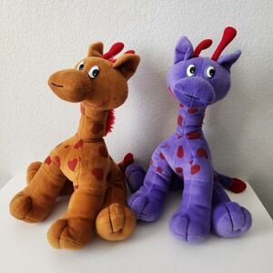 Vintage‎ RARE Circus Circus Las Vegas Reno Purple Brown Red Heart Giraffes Set